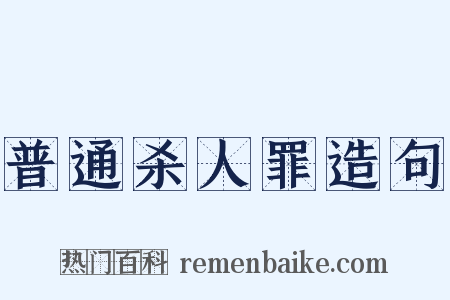 普通杀人罪造句是什么意思的图片